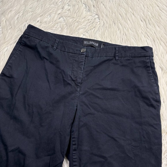 Wildfang Women's 12 Black Twill Essential Trouser Chino Cotton Preppy Minimalist - Picture 2 of 7